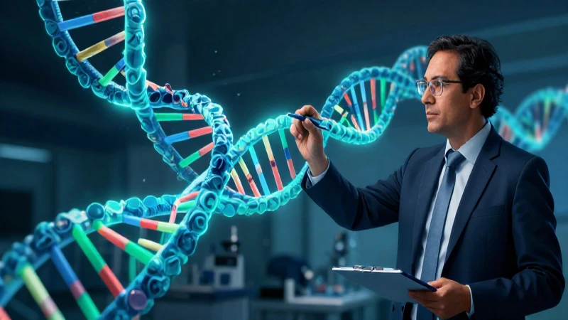 Enfermedad: Qué es Definición, Clasificación y Origen 8 Educador mexicano y ADN en ilustración digital vibrante
