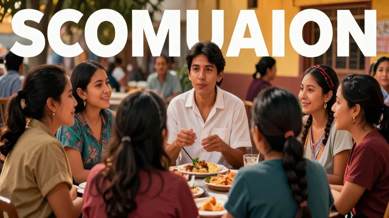 Ilustración vibrante de comunidad mexicana educativa