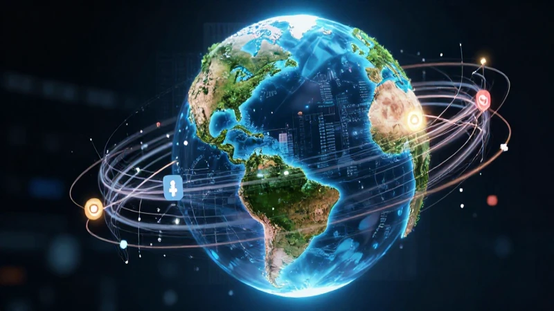 Globo digital vibrante con datos conectados