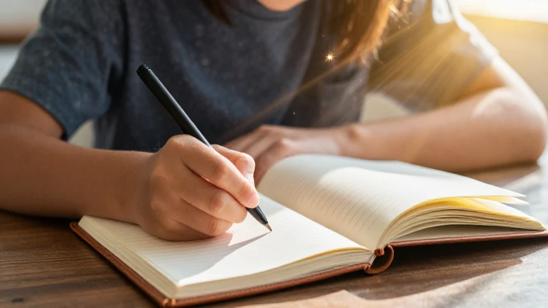 Ensayos Argumentativos: Ejemplos Clave para Inspirarte 7 Estudiante escribiendo en un cuaderno luminoso