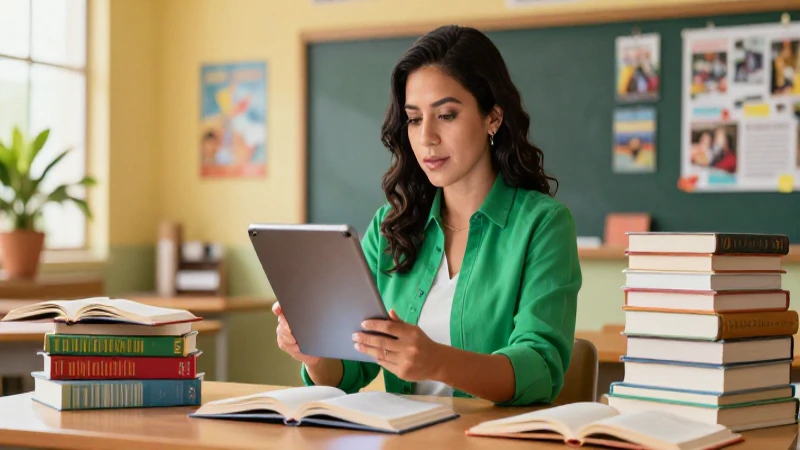 Enseñar Archivos: Estrategias Efectivas para Educadores 3 Maestra mexicana con tablet en clase moderna