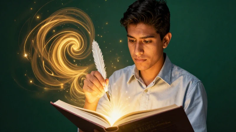 Erudito iluminado contempla el conocimiento