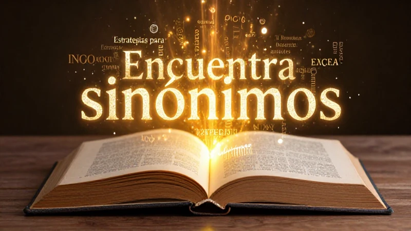 Encuentra sinónimos perfectos en la guía definitiva de entregas sinónimo 3 Ilustración de libro con sinónimos luminosos