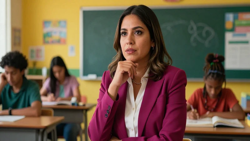 Educadora mexicana profesional en clase moderna