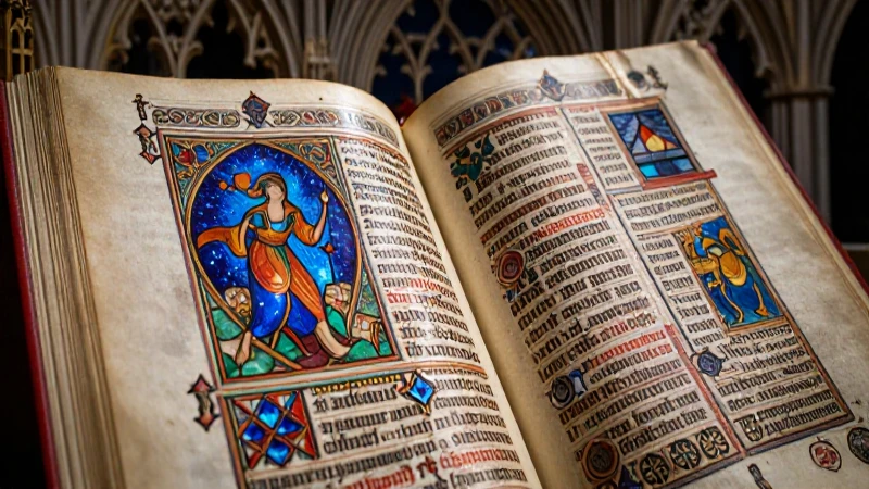 Ilustración medieval detallada con iluminación dramática