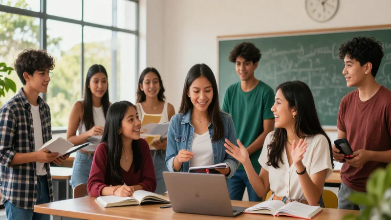 Equipo en trabajo: Claves para una colaboración efectiva 3 Estudiantes mexicanos colaboran en un centro educativo moderno