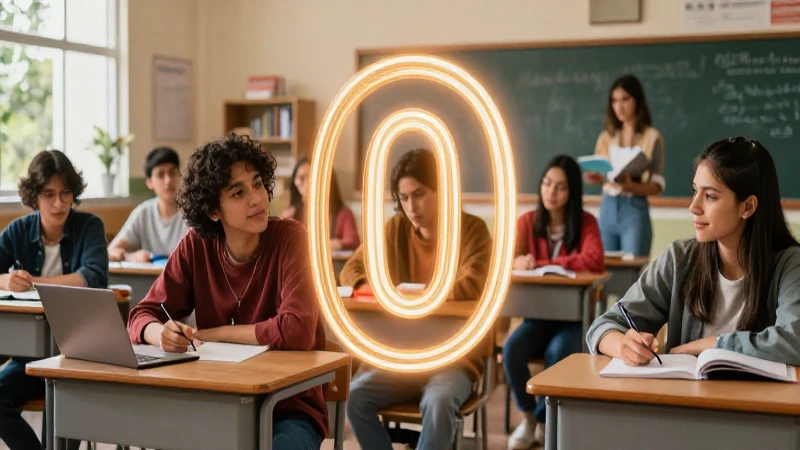 Equis cero: Comprendiendo su importancia en matemáticas 7 Blog atractivo con estudiantes y el símbolo Cero