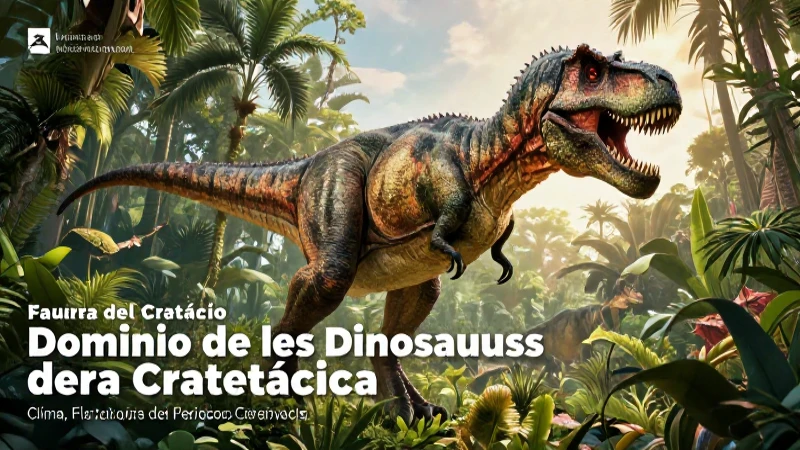 Era Cretácica: Clima, Flora y Fauna del Período Cretácico 4 Dinosaurios Cretácicos en vibrante jungla prehistórica