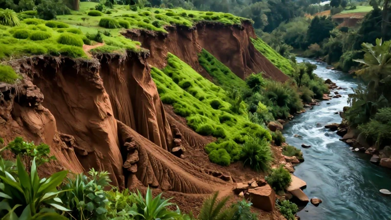 Qué es la erosión, su clasificación y usos ambientales 7 Erosión de tierra y río en un paisaje dinámico