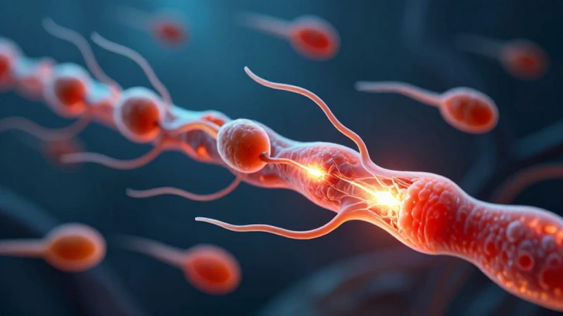 Fotografía hiperrealista de esperma en ductos biológicos