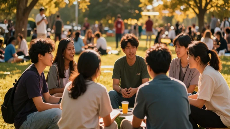 Es el movimiento de personas entre distintos países: Impacto 5 Comunidad diversa disfrutando de un parque vibrante