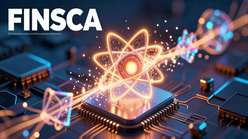 Atómo brillante choca con microchip holográfico