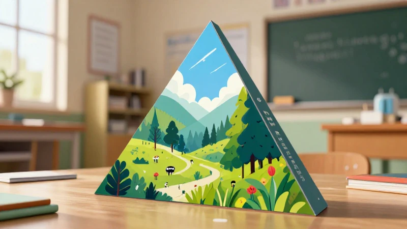 Triángulo dinámico en entorno educativo vibrante