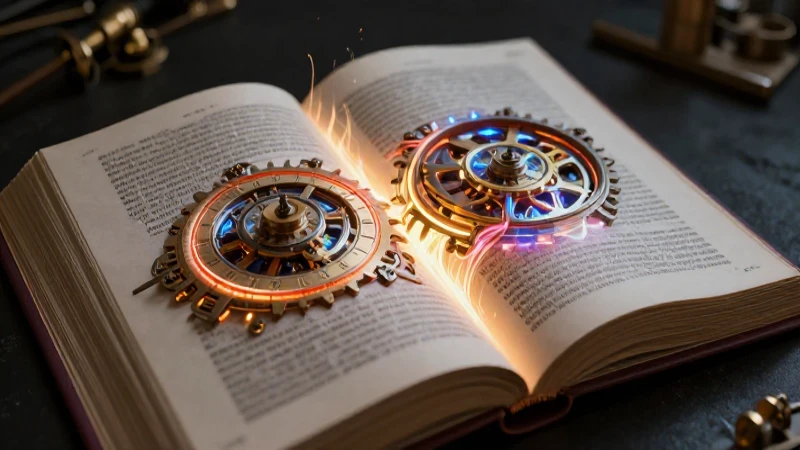 Escolástica: Historia, Etapas y Representantes Clave 6 Manuscrito antiguo con engranajes iluminados