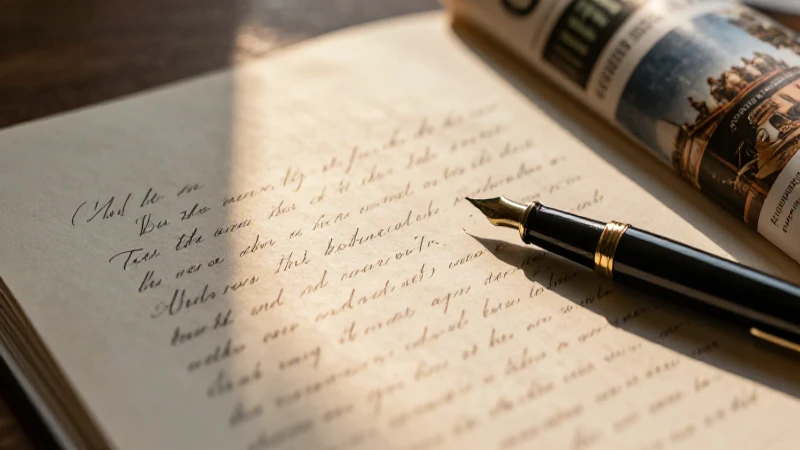 Carta elegante iluminada por la luz dorada