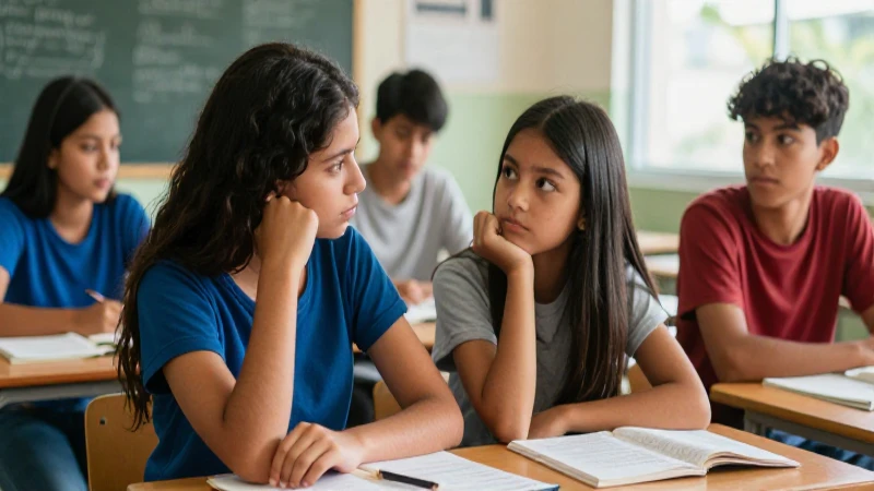 Escuchar: Concepto, Definición y Tipos para Entenderlo 4 Estudiantes mexicanos aprenden activamente en aula moderna
