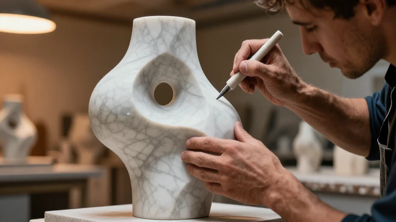 Esculturas: Concepto, características, tipos y función 6 Manos creando escultura abstracta de mármol