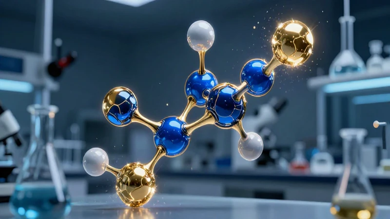 Esencias: Significado y Concepto en la Química Moderna 6 Esencia molecular científica abstracta en azul y oro