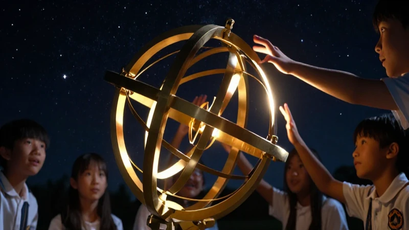 Esferas: Definición, usos y su importancia en astronomía 4 Globo celeste interactivo, render fotorrealista para revista