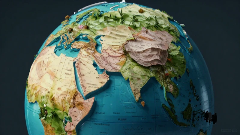 Claves y relevancia de los componentes del espacio geográfico 4 Globo geométrico moderno y vibrante
