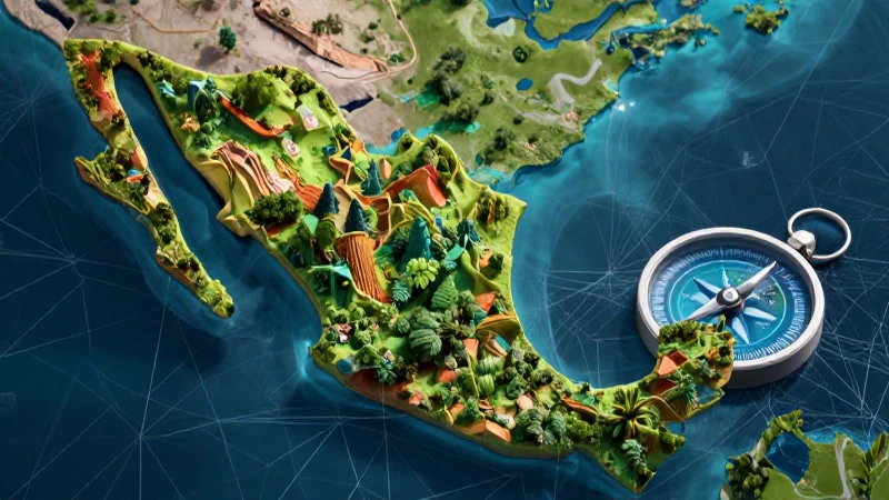 Conoce ejemplos mejores del espacio geográfico en acción 4 Mapa mexicano 3D vibrante y dinámico