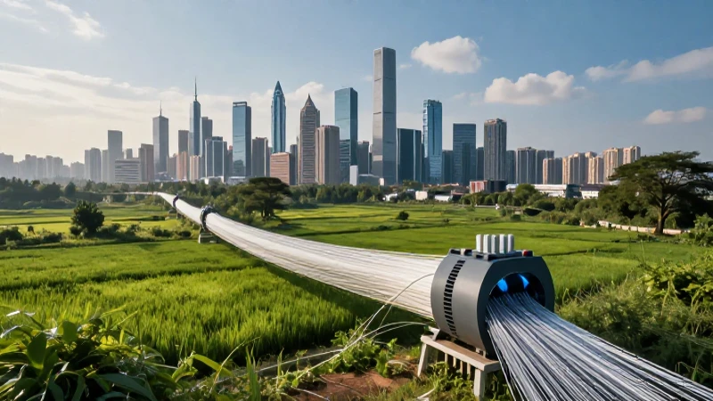 Diferencias entre espacio rural y urbano: Impacto en tu vida 4 Paisaje rural y urbano conectados por fibra