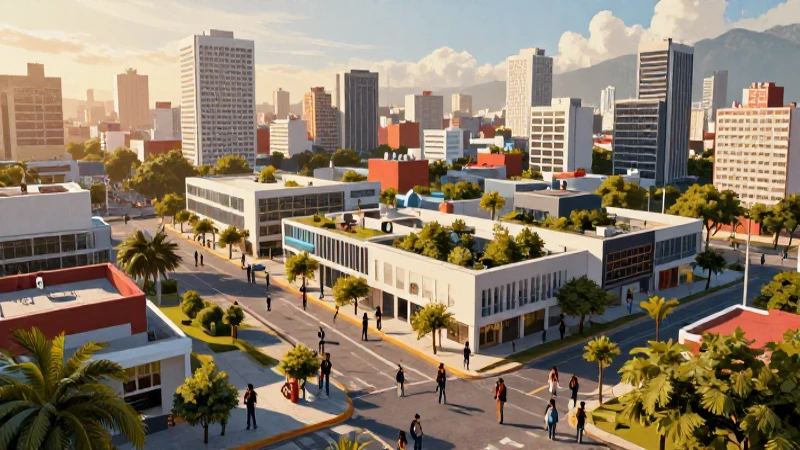 Diseño vibrante: México urbano con estudiantes