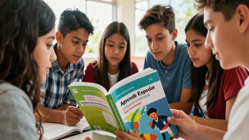 Estudiantes mexicanos aprenden español con un libro moderno