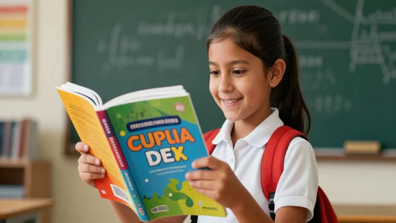 Aprende español fácil y divertido con nuestro curso de 5º grado 3 Estudiante mexicano alegre sostiene libro abierto