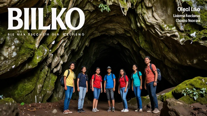 Joven mexicano explora una cueva con estética educativa