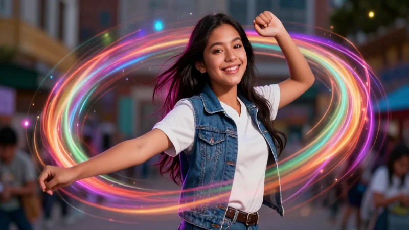 Estudiante mexicano vibrante con luz dinámica