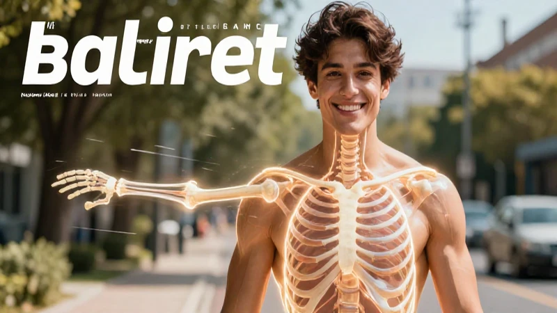 Retrato dinámico de estudiante y estructura anatómica