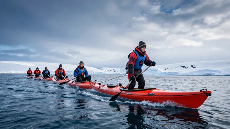 Kayaks y trineos inuit en el Ártico congelado