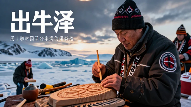 Arte Inuit hiperrealista en un paisaje ártico vibrante