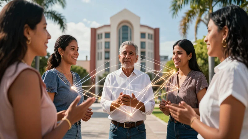 Comunidad mexicana, luz y estructura moderna