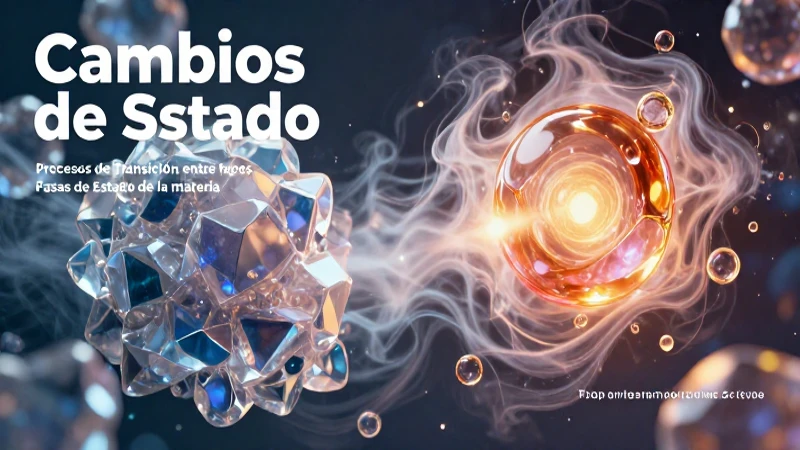 Estado de la materia: Cambios y transformaciones esenciales 7 Ilustración científica de cambios de estado