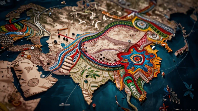 Estados multinacionales: la complejidad política actual 3 Mapa cultural complejo con estética educativa vibrante