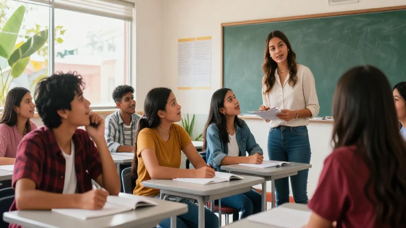 Revolucionando la educación en Veracruz: La estrategia estatal de la Nueva Escuela Mexicana 3 Clase mexicana vibrante e ilustrada