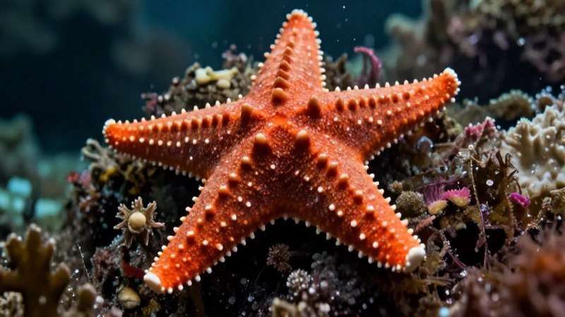 Estrella de mar vibrante en el fondo del océano