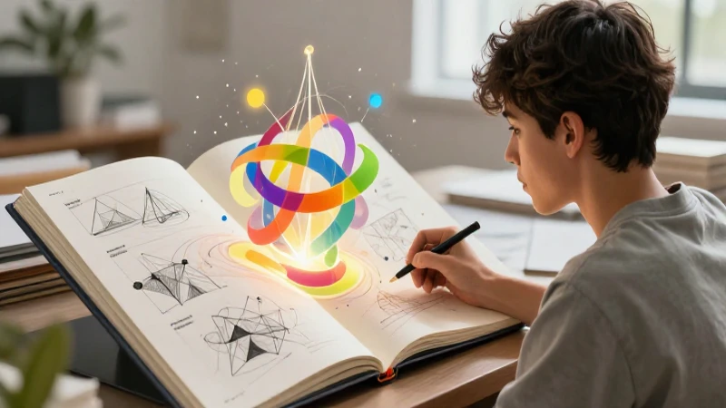 Ilustración académica de pensamiento abstracto y moderno