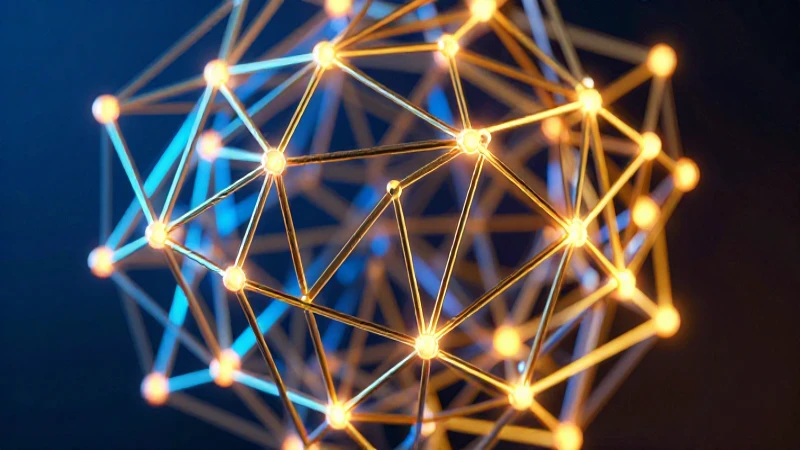 Estructuralismo: definición, origen, bases y características 3 Estructura geométrica dorada con nodos brillantes