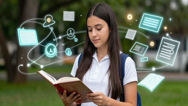 Estudiante mexicana real, con libros y luz dramática