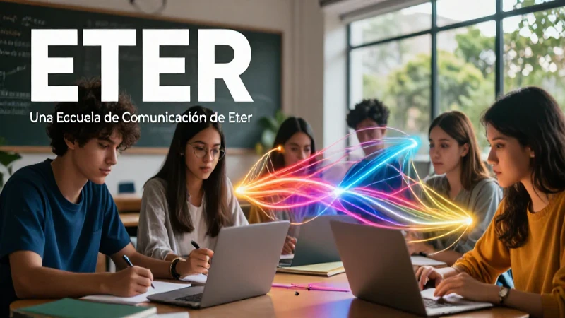 Escuela de Comunicación ETER con diseño moderno y vibrante