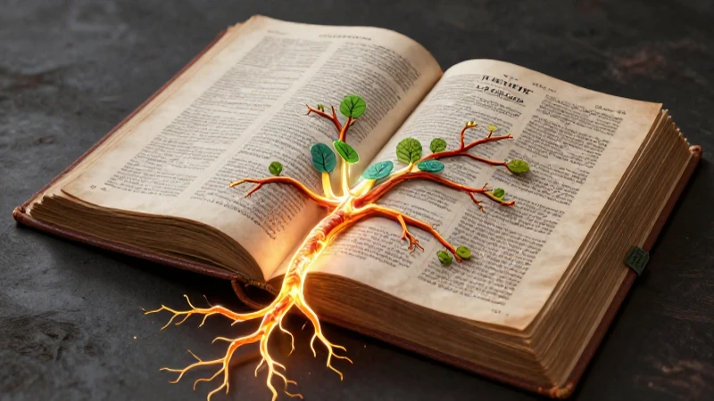 Ilustración educativa brillante de raíces lingüísticas