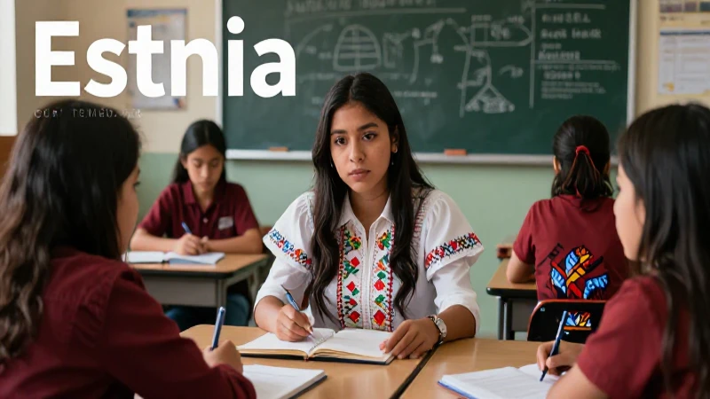 Estudiantes mexicanos celebrando etnia en aula