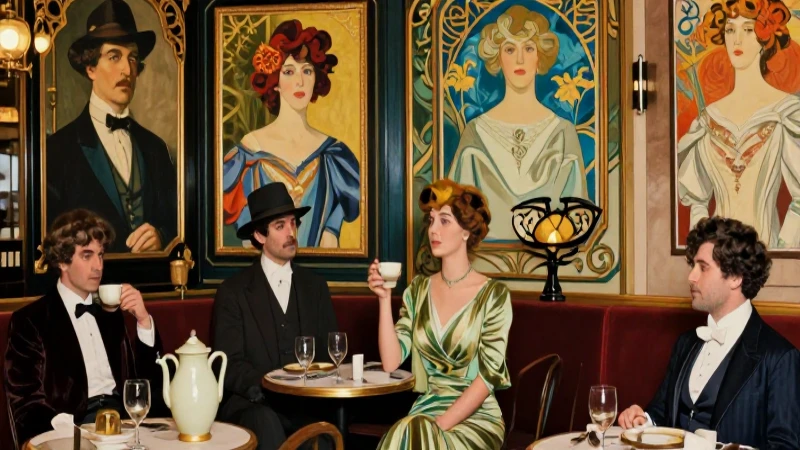Europa antes de la 1ª Guerra Mundial: el impacto histórico 3 Intelectual estilizado en café parisino elegante
