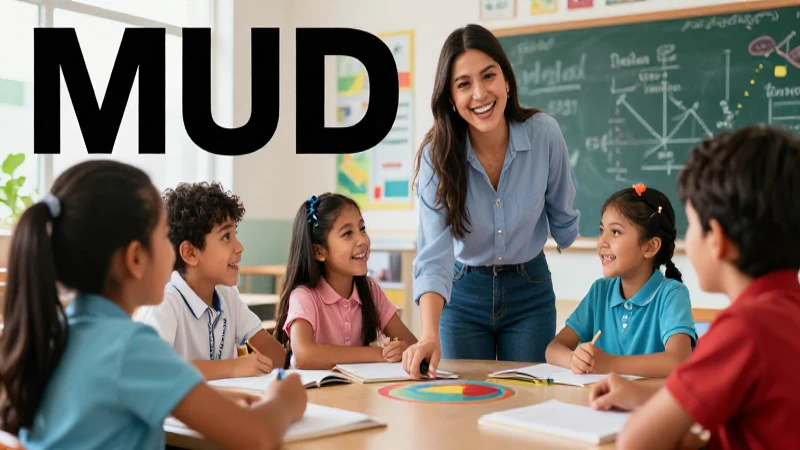 Niños mexicanos y maestra feliz en aula moderna