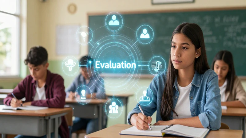 Estudiante mexicano en aula moderna de evaluación