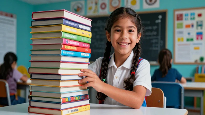 Niño mexicano alegre en moderno entorno educativo