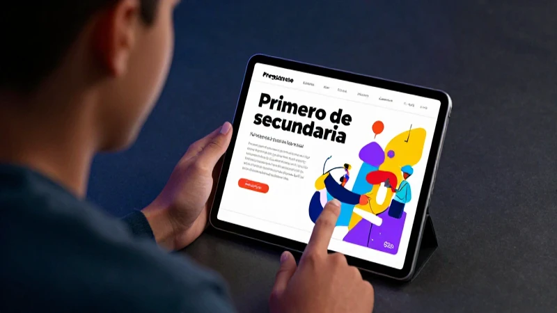 Estudiante usa material de estudio PDF